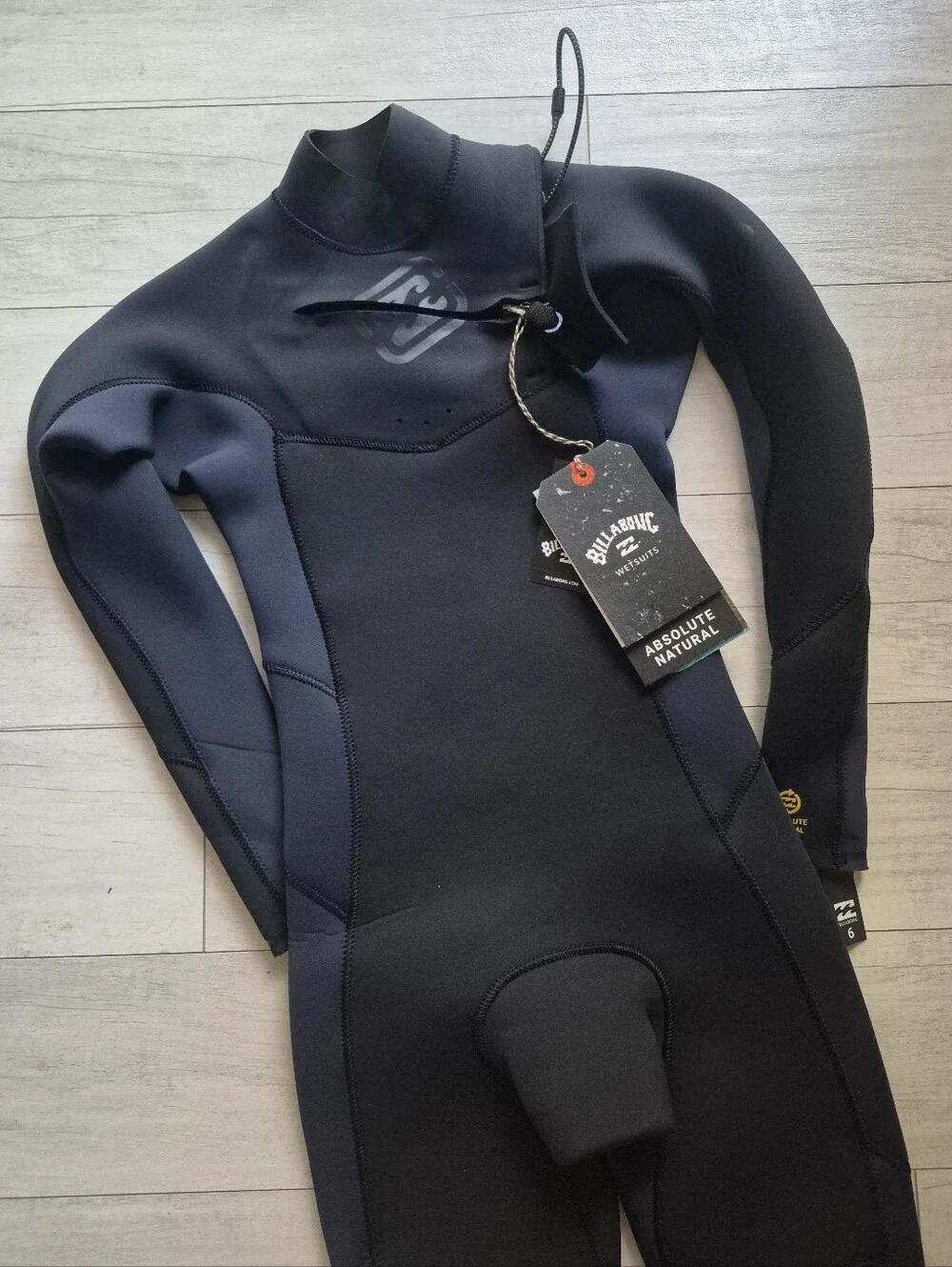 BILLABONG NEW Boys Absolute Natural Chest Zip Full Wetsuit